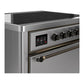 ILVE Majestic III 36-Inch Induction Range with 6 Induction Elements, 3.5 cu. ft. Oven, Stainless Steel with Burnished Trim, Solid Door, UMIB36QNR3SSB