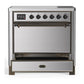 ILVE Majestic III 36-Inch Induction Range with 6 Induction Elements, 3.5 cu. ft. Oven, Stainless Steel with Burnished Trim, Solid Door, UMIB36QNR3SSB