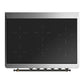ILVE Majestic III 36-Inch Induction Range with 6 Induction Elements, 3.5 cu. ft. Oven, Stainless Steel with Burnished Trim, Solid Door, UMIB36QNR3SSB