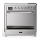 ILVE Majestic III 36-Inch Induction Range with 6 Induction Elements, 3.5 cu. ft. Oven, Stainless Steel with Chrome Trim, Solid Door, UMIB36QNR3SSC
