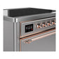 ILVE Majestic III 36-Inch Induction Range with 6 Induction Elements, 3.5 cu. ft. Oven, Stainless Steel with Copper Trim, Solid Door, UMIB36QNR3SSP