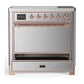 ILVE Majestic III 36-Inch Induction Range with 6 Induction Elements, 3.5 cu. ft. Oven, Stainless Steel with Copper Trim, Solid Door, UMIB36QNR3SSP