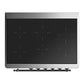 ILVE Majestic III 36-Inch Induction Range with 6 Induction Elements, 3.5 cu. ft. Oven, White with Burnished Trim, Solid Door, UMIB36QNR3WHB