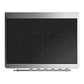 ILVE Majestic III 36-Inch Induction Range with 6 Induction Elements, 3.5 cu. ft. Oven, White with Chrome Trim, Solid Door, UMIB36QNR3WHC