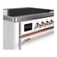 ILVE Majestic III 36-Inch Induction Range with 6 Induction Elements, 3.5 cu. ft. Oven, White with Copper Trim, Solid Door, UMIB36QNR3WHP