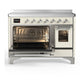 ILVE Majestic III 48-Inch Induction Range with 6 Induction Elements, 5.02 cu. ft. Oven, Antique White with Chrome Trim, Triple Glass Door, UMIB48NR3AWC