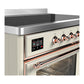 ILVE Majestic III 48-Inch Induction Range with 6 Induction Elements, 5.02 cu. ft. Oven, Antique White with Copper Trim, Triple Glass Door, UMIB48NR3AWP