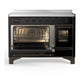 ILVE Majestic III 48-Inch Induction Range with 6 Induction Elements, 5.02 cu. ft. Oven, Glossy Black with Burnished Trim, Triple Glass Door, UMIB48NR3BKB