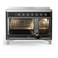 ILVE Majestic III 48-Inch Induction Range with 6 Induction Elements, 5.02 cu. ft. Oven, Glossy Black with Chrome Trim, Triple Glass Door, UMIB48NR3BKC