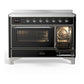 ILVE Majestic III 48-Inch Induction Range with 6 Induction Elements, 5.02 cu. ft. Oven, Glossy Black with Chrome Trim, Triple Glass Door, UMIB48NR3BKC