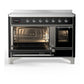 ILVE Majestic III 48-Inch Induction Range with 6 Induction Elements, 5.02 cu. ft. Oven, Glossy Black with Chrome Trim, Triple Glass Door, UMIB48NR3BKC