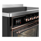 ILVE Majestic III 48-Inch Induction Range with 6 Induction Elements, 5.02 cu. ft. Oven, Glossy Black with Copper Trim, Triple Glass Door, UMIB48NR3BKP