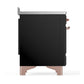ILVE Majestic III 48-Inch Induction Range with 6 Induction Elements, 5.02 cu. ft. Oven, Glossy Black with Copper Trim, Triple Glass Door, UMIB48NR3BKP