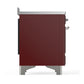 ILVE Majestic III 48-Inch Induction Range with 6 Induction Elements, 5.02 cu. ft. Oven, Burgundy with Chrome Trim, Triple Glass Door, UMIB48NR3BUC