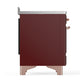 ILVE Majestic III 48-Inch Induction Range with 6 Induction Elements, 5.02 cu. ft. Oven, Burgundy with Copper Trim, Triple Glass Door, UMIB48NR3BUP