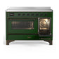 ILVE Majestic III 48-Inch Induction Range with 6 Induction Elements, 5.02 cu. ft. Oven, Emerald Green with Burnished Trim, Triple Glass Door, UMIB48NR3EGB