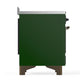 ILVE Majestic III 48-Inch Induction Range with 6 Induction Elements, 5.02 cu. ft. Oven, Emerald Green with Burnished Trim, Triple Glass Door, UMIB48NR3EGB