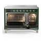 ILVE Majestic III 48-Inch Induction Range with 6 Induction Elements, 5.02 cu. ft. Oven, Emerald Green with Chrome Trim, Triple Glass Door, UMIB48NR3EGC