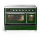 ILVE Majestic III 48-Inch Induction Range with 6 Induction Elements, 5.02 cu. ft. Oven, Emerald Green with Chrome Trim, Triple Glass Door, UMIB48NR3EGC