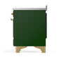 ILVE Majestic III 48-Inch Induction Range with 6 Induction Elements, 5.02 cu. ft. Oven, Emerald Green with Brass Trim, Triple Glass Door, UMIB48NR3EGG