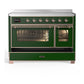 ILVE Majestic III 48-Inch Induction Range with 6 Induction Elements, 5.02 cu. ft. Oven, Emerald Green with Copper Trim, Triple Glass Door, UMIB48NR3EGP