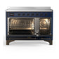 ILVE Majestic III 48-Inch Induction Range with 6 Induction Elements, 5.02 cu. ft. Oven, Mightnight Blue with Burnished Trim, Triple Glass Door, UMIB48NR3MBB