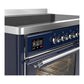 ILVE Majestic III 48-Inch Induction Range with 6 Induction Elements, 5.02 cu. ft. Oven, Mightnight Blue with Chrome Trim, Triple Glass Door, UMIB48NR3MBC