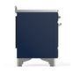ILVE Majestic III 48-Inch Induction Range with 6 Induction Elements, 5.02 cu. ft. Oven, Mightnight Blue with Chrome Trim, Triple Glass Door, UMIB48NR3MBC