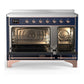 ILVE Majestic III 48-Inch Induction Range with 6 Induction Elements, 5.02 cu. ft. Oven, Mightnight Blue with Copper Trim, Triple Glass Door, UMIB48NR3MBP