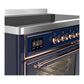 ILVE Majestic III 48-Inch Induction Range with 6 Induction Elements, 5.02 cu. ft. Oven, Mightnight Blue with Copper Trim, Triple Glass Door, UMIB48NR3MBP