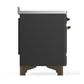 ILVE Majestic III 48-Inch Induction Range with 6 Induction Elements, 5.02 cu. ft. Oven, Matte Graphite with Burnished Trim, Triple Glass Door, UMIB48NR3MGB