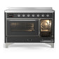 ILVE Majestic III 48-Inch Induction Range with 6 Induction Elements, 5.02 cu. ft. Oven, Matte Graphite with Chrome Trim, Triple Glass Door, UMIB48NR3MGC