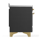 ILVE Majestic III 48-Inch Induction Range with 6 Induction Elements, 5.02 cu. ft. Oven, Matte Graphite with Brass Trim, Triple Glass Door, UMIB48NR3MGG