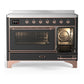 ILVE Majestic III 48-Inch Induction Range with 6 Induction Elements, 5.02 cu. ft. Oven, Matte Graphite with Copper Trim, Triple Glass Door, UMIB48NR3MGP