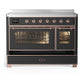 ILVE Majestic III 48-Inch Induction Range with 6 Induction Elements, 5.02 cu. ft. Oven, Matte Graphite with Copper Trim, Triple Glass Door, UMIB48NR3MGP