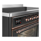 ILVE Majestic III 48-Inch Induction Range with 6 Induction Elements, 5.02 cu. ft. Oven, Matte Graphite with Copper Trim, Triple Glass Door, UMIB48NR3MGP