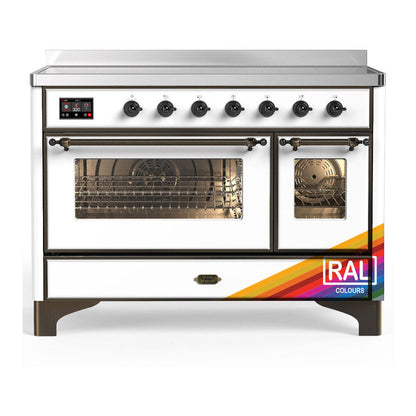 ILVE Majestic III 48-Inch Induction Range with 6 Induction Elements, 5.02 cu. ft. Oven, RAL with Burnished Trim, Triple Glass Door, UMIB48NR3RAB