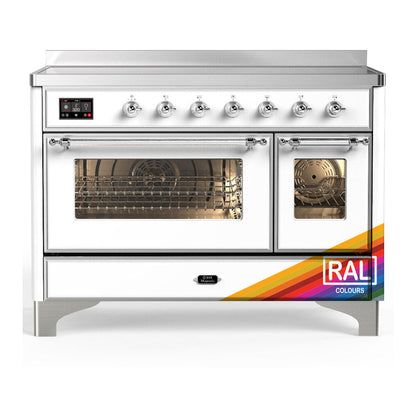 ILVE Majestic III 48-Inch Induction Range with 6 Induction Elements, 5.02 cu. ft. Oven, RAL with Chrome Trim, Triple Glass Door, UMIB48NR3RAC