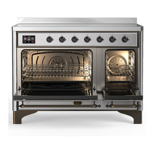 ILVE Majestic III 48-Inch Induction Range with 6 Induction Elements, 5.02 cu. ft. Oven, Stainless Steel with Burnished Trim, Triple Glass Door, UMIB48NR3SSB