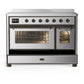 ILVE Majestic III 48-Inch Induction Range with 6 Induction Elements, 5.02 cu. ft. Oven, Stainless Steel with Burnished Trim, Triple Glass Door, UMIB48NR3SSB