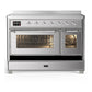 ILVE Majestic III 48-Inch Induction Range with 6 Induction Elements, 5.02 cu. ft. Oven, Stainless Steel with Chrome Trim, Triple Glass Door, UMIB48NR3SSC
