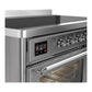 ILVE Majestic III 48-Inch Induction Range with 6 Induction Elements, 5.02 cu. ft. Oven, Stainless Steel with Chrome Trim, Triple Glass Door, UMIB48NR3SSC