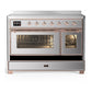 ILVE Majestic III 48-Inch Induction Range with 6 Induction Elements, 5.02 cu. ft. Oven, Stainless Steel with Copper Trim, Triple Glass Door, UMIB48NR3SSP