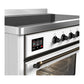 ILVE Majestic III 48-Inch Induction Range with 6 Induction Elements, 5.02 cu. ft. Oven, White with Burnished Trim, Triple Glass Door, UMIB48NR3WHB