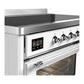 ILVE Majestic III 48-Inch Induction Range with 6 Induction Elements, 5.02 cu. ft. Oven, White with Chrome Trim, Triple Glass Door, UMIB48NR3WHC