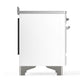 ILVE Majestic III 48-Inch Induction Range with 6 Induction Elements, 5.02 cu. ft. Oven, White with Chrome Trim, Triple Glass Door, UMIB48NR3WHC
