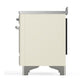 ILVE Majestic III 48-Inch Induction Range with 6 Induction Elements, 5.02 cu. ft. Oven, Antique White with Chrome Trim, Solid Door, UMIB48QNR3AWC