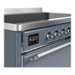 ILVE Majestic III 48-Inch Induction Range with 6 Induction Elements, 5.02 cu. ft. Oven, Blue Grey with Chrome Trim, Solid Door, UMIB48QNR3BGC