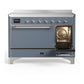 ILVE Majestic III 48-Inch Induction Range with 6 Induction Elements, 5.02 cu. ft. Oven, Blue Grey with Chrome Trim, Solid Door, UMIB48QNR3BGC