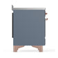 ILVE Majestic III 48-Inch Induction Range with 6 Induction Elements, 5.02 cu. ft. Oven, Blue Grey with Copper Trim, Solid Door, UMIB48QNR3BGP